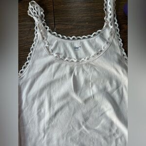 GAP Women's Cream Lace-Trimmed Tank Top